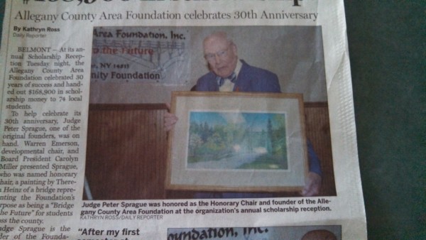Judge Peter Sprague recognized as Founder of ACAF in 1983